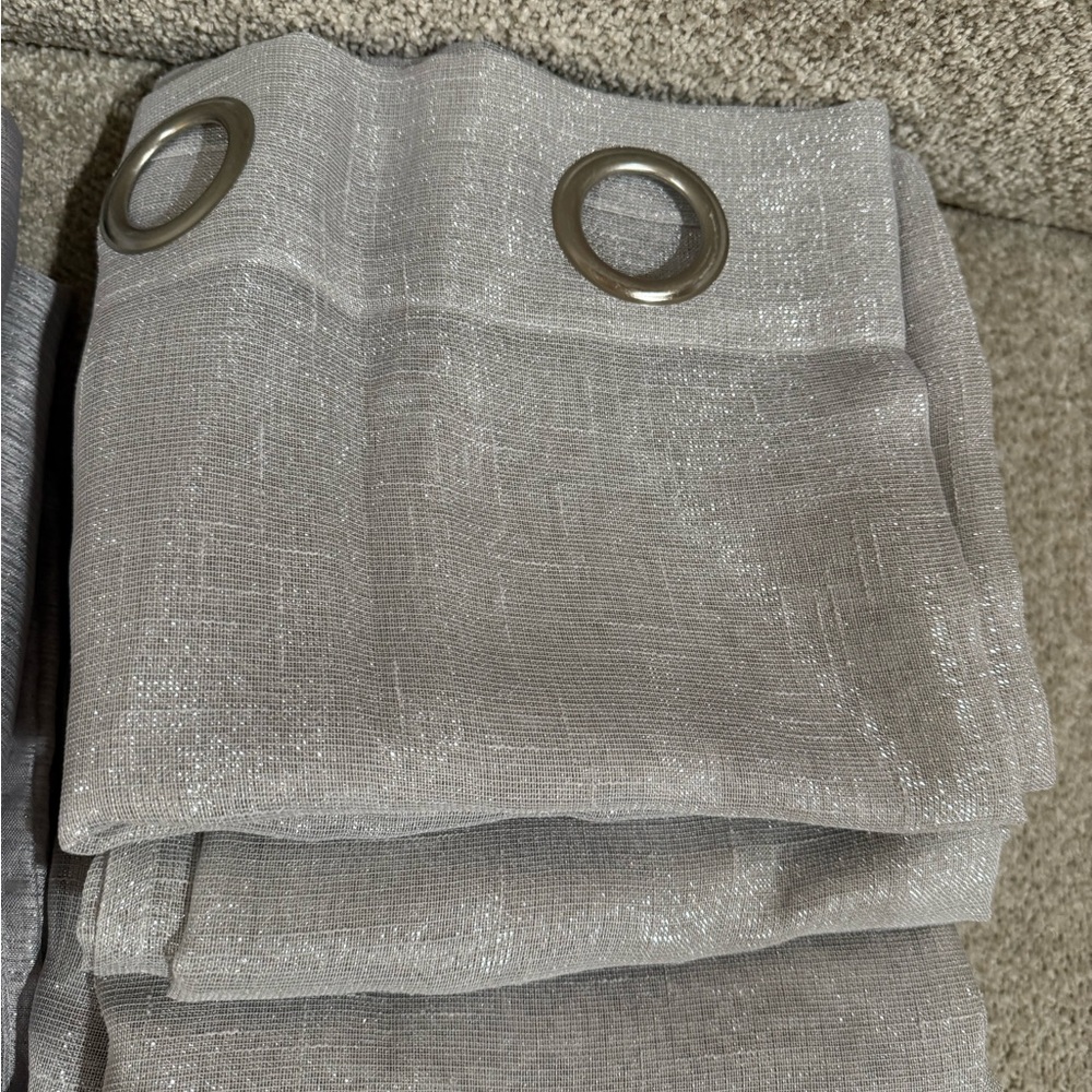 Silver sparkling Grommet Curtains - Picture 7 of 14